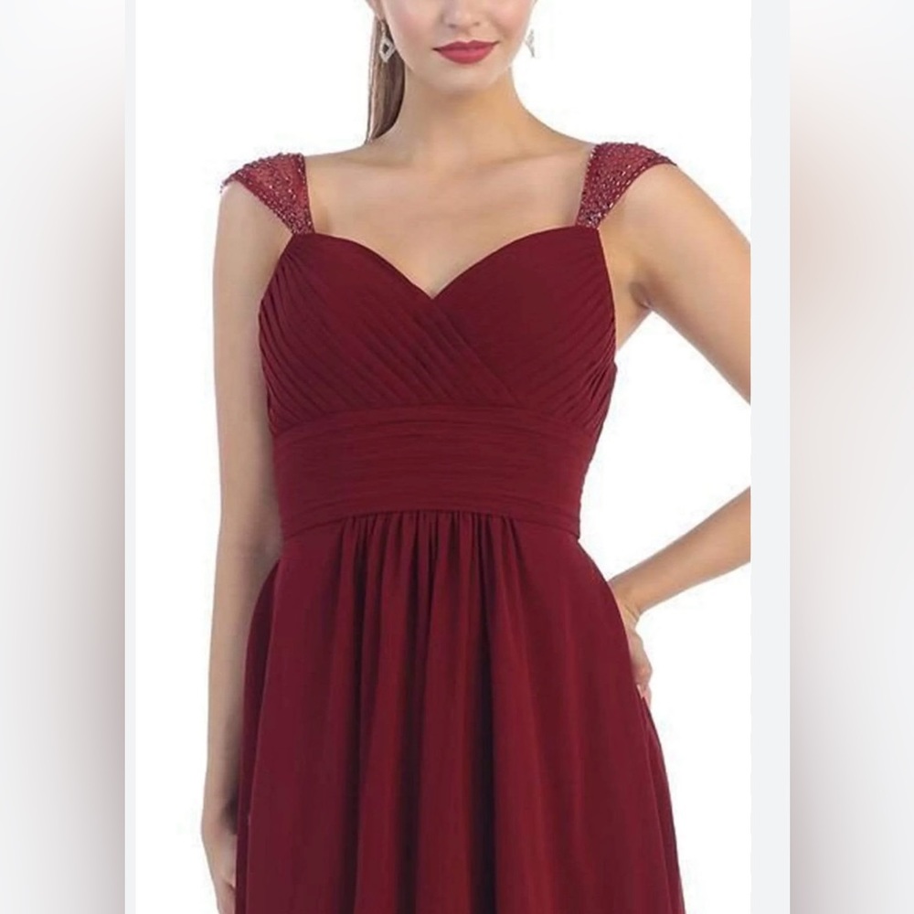 Sweet heart burgundy long  dress XXL